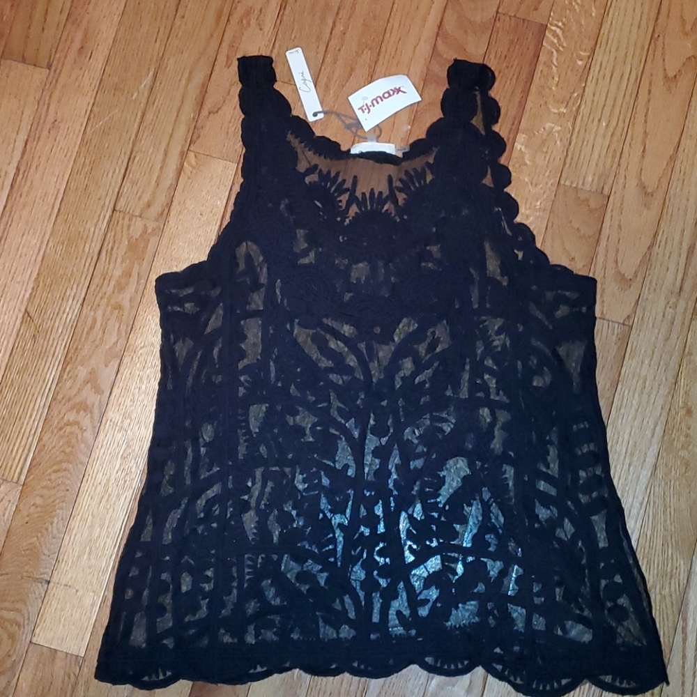 Black lace tank top